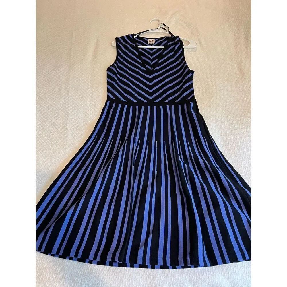Anne Klein sweater striped blue and black dress missing tag